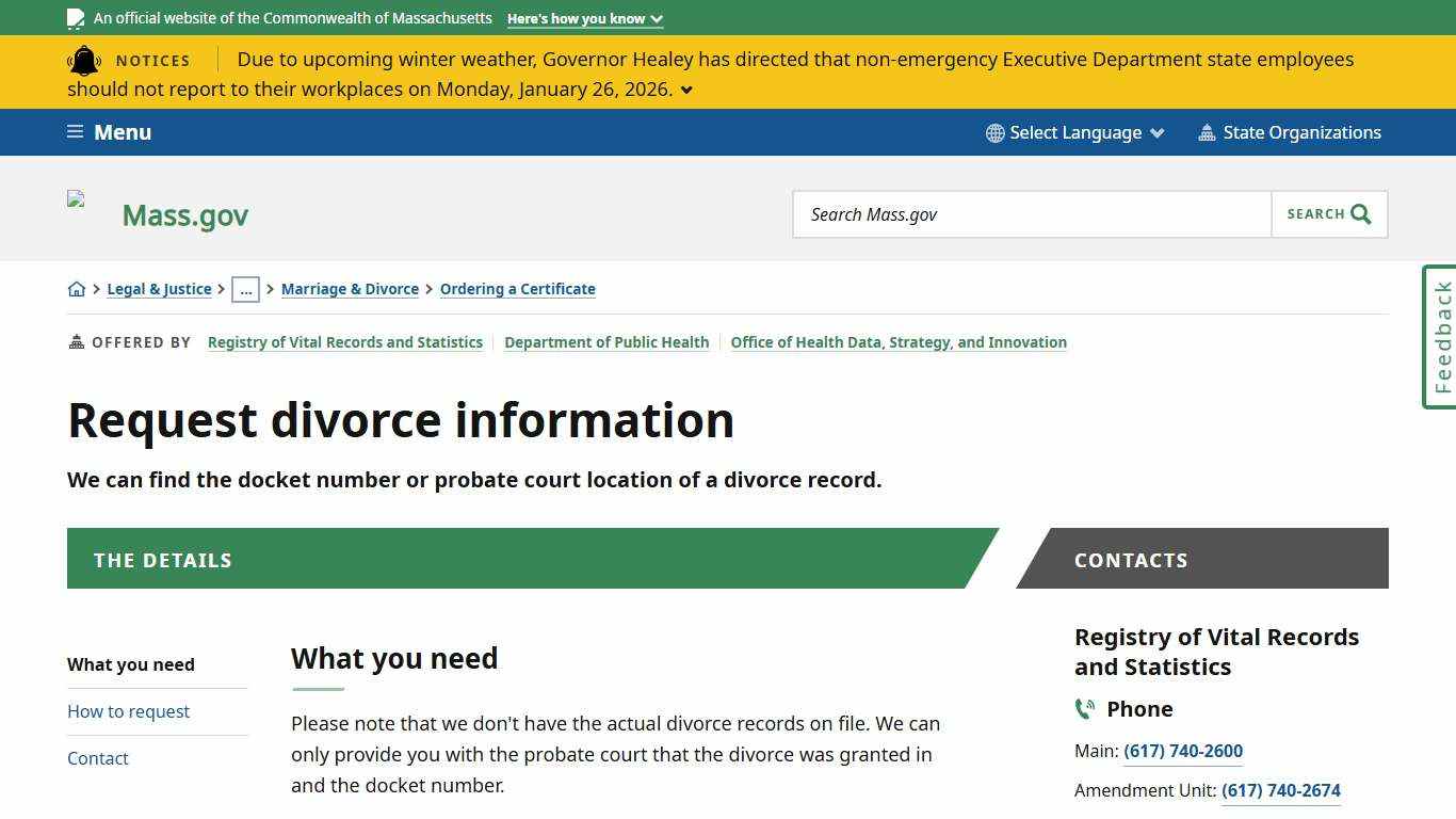 Request divorce information Mass.gov