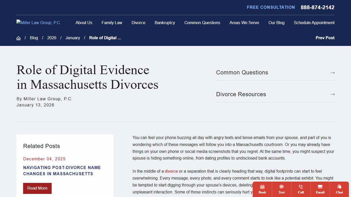 Digital Evidence in Massachusetts Divorces Miller Law Group, P.C.